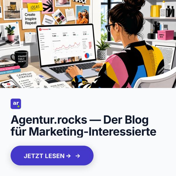Werbebanner 1080×1080 für agentur.rocks, automatisch aus der Website generiert